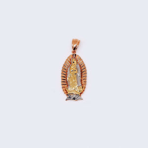 14K Three Tone Guadalupe Virgin Charm Pendant 14K Three Tone Guadalupe Virgin Charm Pendant