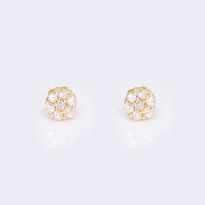 14K Flower Cluster 0.3ct Diamond Stud Earrings 14K Flower Cluster 0.3ct Diamond Stud Earrings