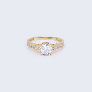 14K Gold Engagement Ring with Zirconia Stones 14K Gold Engagement Ring with Zirconia Stones
