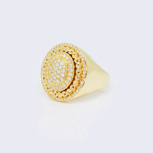 14K Mens Round Diamond Circle Cluster Ring 14K Mens Round Diamond Circle Cluster Ring