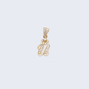 14K Gold Crowned Initial Alphabet Letter “U” Cubic Zirconia Stone Pendant Charm 14K Gold Crowned Initial Alphabet Letter “U” Cubic Zirconia Stone Pendant Charm