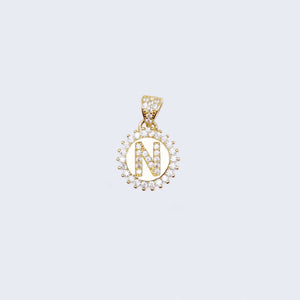 14K Gold Sun Round Design Initial Alphabet Letter “N” Cubic Zirconia Stone Pendant Charm 14K Gold Sun Round Design Initial Alphabet Letter “N” Cubic Zirconia Stone Pendant Charm