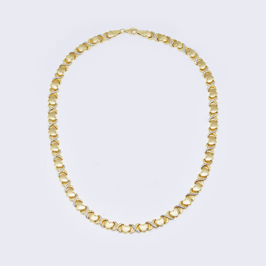 14K Heart & Kisses Stampato XO Necklace