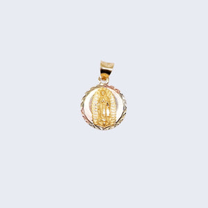 14K Three Tones Gold Virgen de Guadalupe Pendant Charm 14K Three Tones Gold Virgen de Guadalupe Pendant Charm