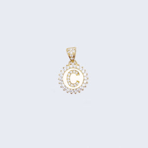 14K Gold Sun Round Design Initial Alphabet Letter “C” Cubic Zirconia Stone Pendant Charm 14K Gold Sun Round Design Initial Alphabet Letter “C” Cubic Zirconia Stone Pendant Charm