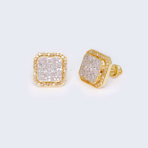 14K Gold Square Design 0.82 CTW Diamond Earrings 14K Gold Square Design 0.82 CTW Diamond Earrings