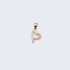14K Gold Heart with Cubic Zirconia Stones Pendant Charm 14K Gold Heart with Cubic Zirconia Stones Pendant Charm