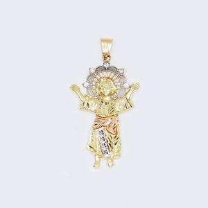 14K Divino Nino Baby Jesus Pendant with Cubic Zirconia 14K Divino Nino Baby Jesus Pendant with Cubic Zirconia