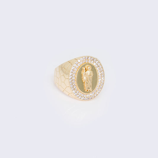 14K St. Judas Pave Mens RIng