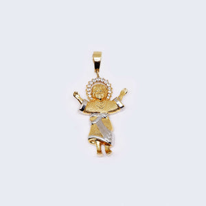 14K Two Tones Gold Baby Jesus Cubic Zirconia Charm Pendant 14K Two Tones Gold Baby Jesus Cubic Zirconia Charm Pendant