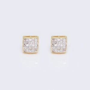 14K Princess Cut 0.48ct Diamond Square Stud Earrings 14K Princess Cut 0.48ct Diamond Square Stud Earrings