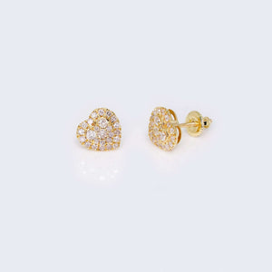 14K Gold Heart Design 0.44 CTW Diamond Earrings 14K Gold Heart Design 0.44 CTW Diamond Earrings