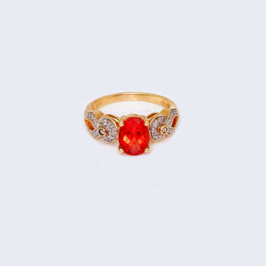 10K Yellow Gold Ruby Stone & Diamond Ring 10K Yellow Gold Ruby Stone & Diamond Ring