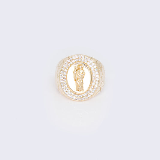 14K St. Judas Pave Mens RIng