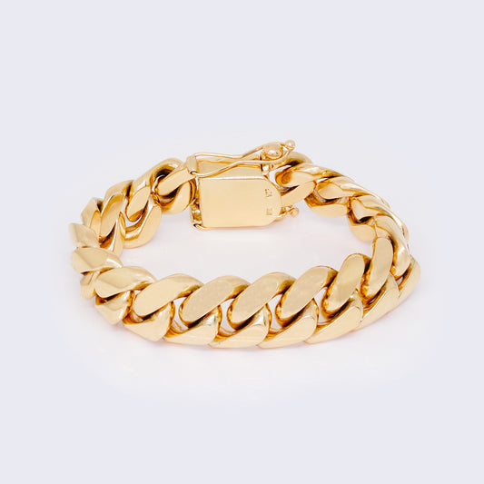 14K Gold VIP Cuban Link Bracelet 19mm 8 1/2"