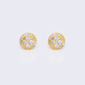 14K Round Cluster Double Layer 0.51ct Diamond Stud Earrings 14K Round Cluster Double Layer 0.51ct Diamond Stud Earrings