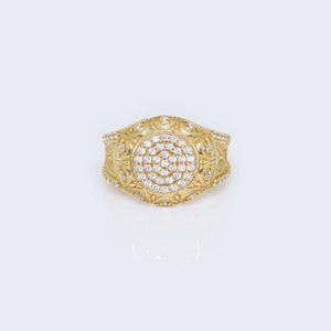 14K Gold Vintage Round Ring Cubic Zirconia 14K Gold Vintage Round Ring Cubic Zirconia