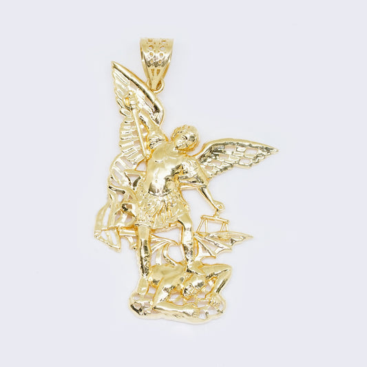 14K Angel Vs Demon Saint Michael Charm