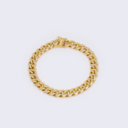 14K Gold 9mm Miami Cuban Link Bracelet 8"