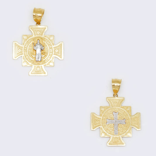 14K San Benito 2-Sided Cross Pendant