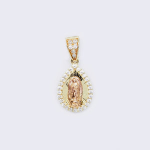14K Tri-Colors Our Lady of Guadalupe with Cubic Zirconia 14K Tri-Colors Our Lady of Guadalupe with Cubic Zirconia