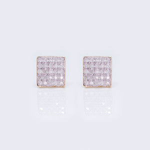 10K 0.22ct Diamond Dome Block Square Stud Earrings 10K 0.22ct Diamond Dome Block Square Stud Earrings