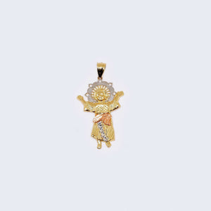 14K Three Tones Gold Baby Jesus Cubic Zirconia Charm Pendant 14K Three Tones Gold Baby Jesus Cubic Zirconia Charm Pendant
