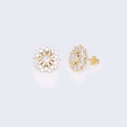 14K Gold Star Design 1.0 CTW Diamond Earrings