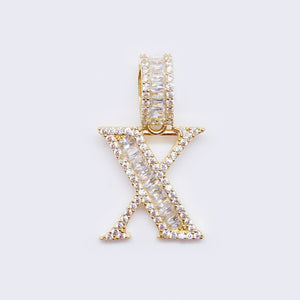 14K Cubic Zirconia "X" Initial Gold Charm 14K Cubic Zirconia "X" Initial Gold Charm