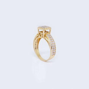 14K Gold Thick Engagement Ring with Cubic Zirconia 14K Gold Thick Engagement Ring with Cubic Zirconia