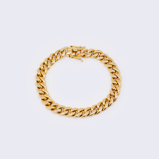 14K Gold 9mm Miami Cuban Link Bracelet 7 1/2"