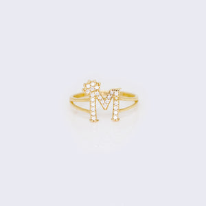 14K Ladies' Crown Initial Letter Ring "M" 14K Ladies' Crown Initial Letter Ring "M"