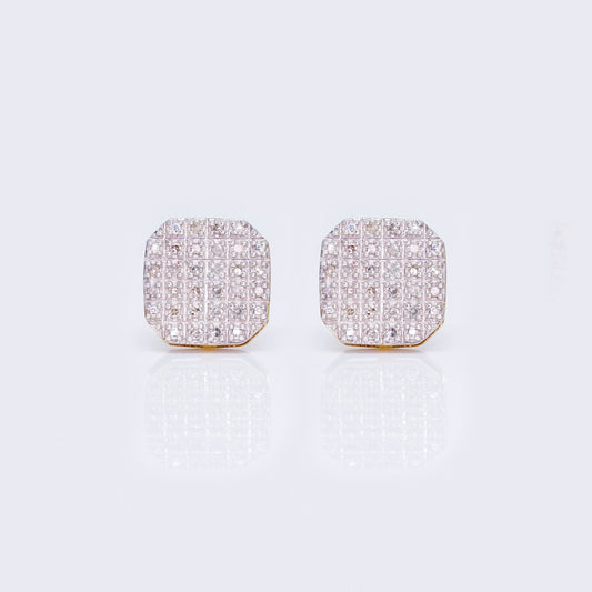 10K 0.17ct Diamond Moissanite Iced Out Earrings