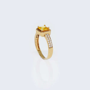 10K Solid Gold Yellow Stone Cubic Zirconia Ring 10K Solid Gold Yellow Stone Cubic Zirconia Ring