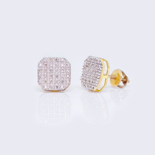 10K 0.17ct Diamond Moissanite Iced Out Earrings