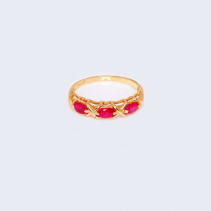 14K Yellow Gold Ruby Stones Ring 14K Yellow Gold Ruby Stones Ring