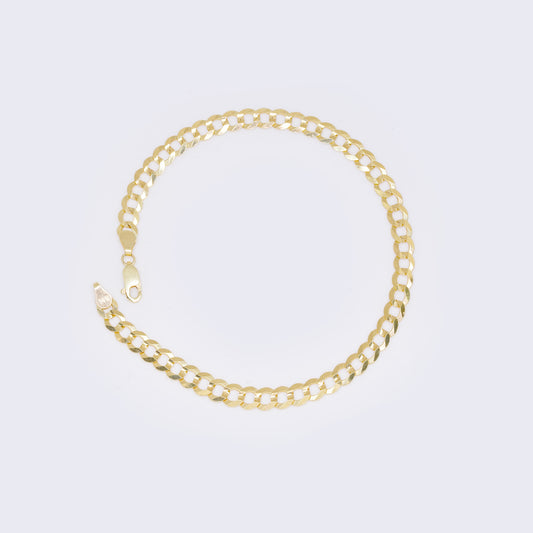14K Yellow Gold Cuban Link Chain Ankle Bracelet 10" 6mm Thickness