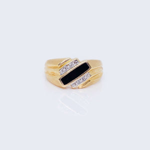 14K ONIX RECTANGLE W/ DIAMONDS 14K ONIX RECTANGLE W/ DIAMONDS