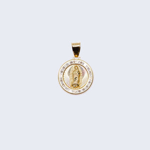 10K Gold Virgen de Guadalupe with Cubic Zirconia Stones Pendant Charm 10K Gold Virgen de Guadalupe with Cubic Zirconia Stones Pendant Charm