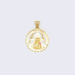 14K Santa Barbara Medal Round Cut-Out 14K Santa Barbara Medal Round Cut-Out