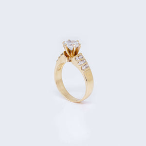 14K Gold Engagement Ring with Cubic Zirconia 14K Gold Engagement Ring with Cubic Zirconia