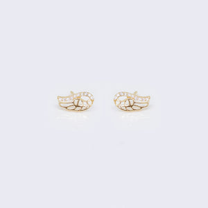 14K Cubic Zirconia Angel Wings Outline Stud Earrings 14K Cubic Zirconia Angel Wings Outline Stud Earrings