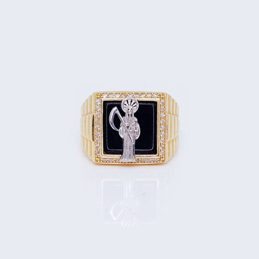 14K ONIX WITH SANTA MUERTE &Cubic Zirconia