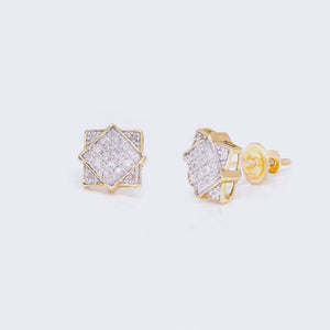 10K Square Frame Design Micro-Pavé 0.19ct Diamond Stud Earrings 10K Square Frame Design Micro-Pavé 0.19ct Diamond Stud Earrings