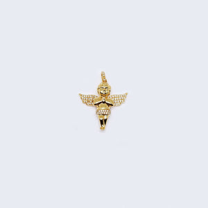 14K Gold Angel Cubic Zirconia Pendant Charm 14K Gold Angel Cubic Zirconia Pendant Charm