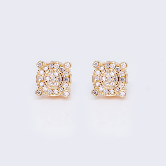 14K Iris Round 4-Points 0.49ct Diamond Stud Earrings