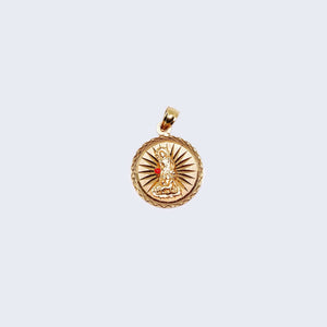 14K Gold Round Saint Lazarus Pendant Charm 14K Gold Round Saint Lazarus Pendant Charm