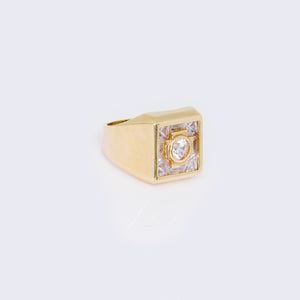 10K Cubic Zirconia Square Art-Deco Style Ring 10K Cubic Zirconia Square Art-Deco Style Ring
