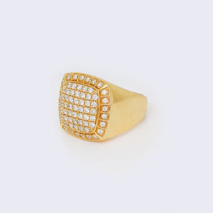 10K Mens Round 1.6ct Diamond Rectangle Cluster Ring 10K Mens Round 1.6ct Diamond Rectangle Cluster Ring