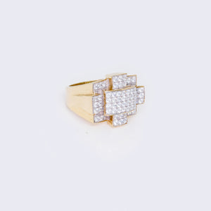 14K Cubic Zirconia Square-Cross Shape Ring 14K Cubic Zirconia Square-Cross Shape Ring